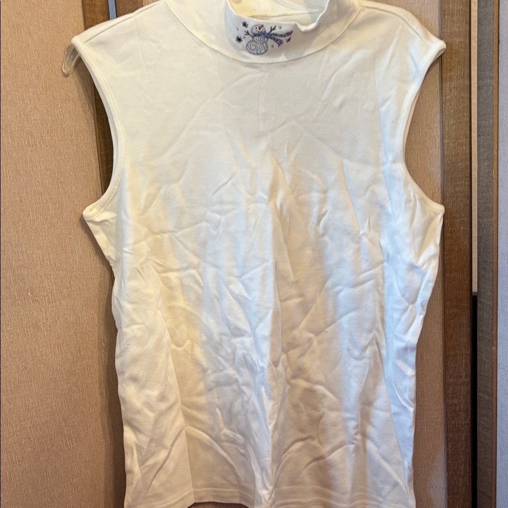 Christopher & Banks Cream Sleeveless Tank Top xl